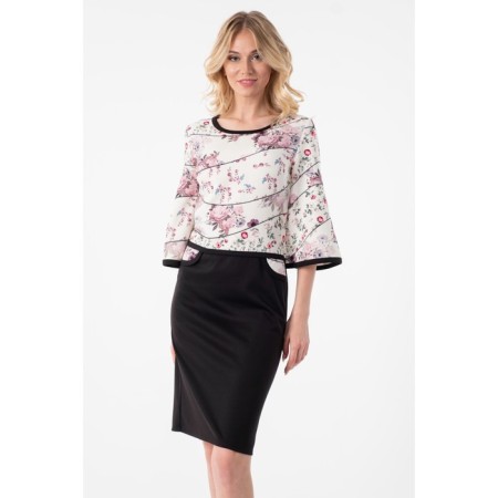 Female dress, size 42, black color, white-4