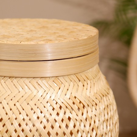 VAZ with a lid weaved, from bamboo 21*21*20.5 cm-2