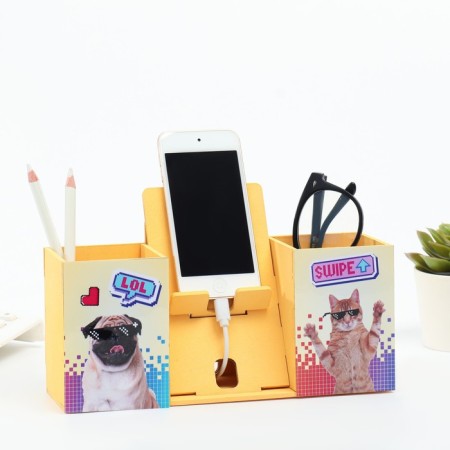 Organizer for the office with a stand for the phone "LOL" 23x7x14 cm