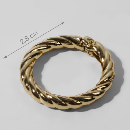 Karabin ring, wicker, d = 20/28, thickness - 4 mm, 5 pcs, color of gold-1