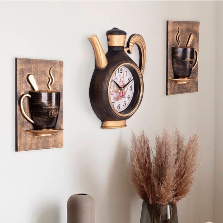 Wall -wall watches for the kitchen "Sangino", silent, 26.5 x 24 cm, black copper, aa-1