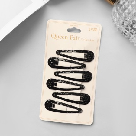 Invisibility for hair "openwork" (set 6 pcs) 5 cm, black