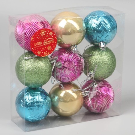 Set of balls plastic D-5.5 cm, 9 pcs "Festival" MIX-1