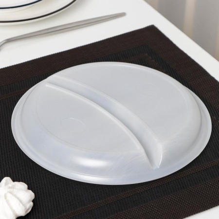Disposable plate, d = 20.5 cm, 2-section, white color-1