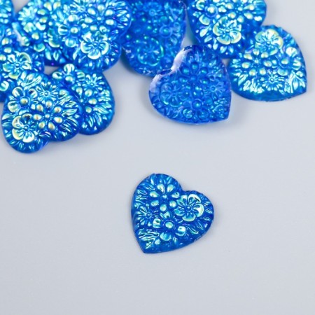 Decor for creativity Plastic "Heart" holography blue set 20 pcs 1.6x1.6 cm