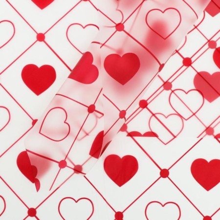 Matte film "Hearts", 58*58 cm, red