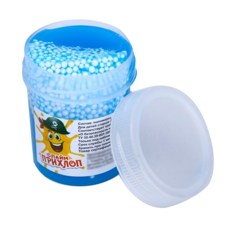 Slime, tube with balls, blue 40 g-3