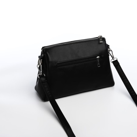 Bag Cross-Bodi with a zipper, black color-1