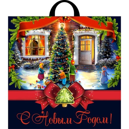 Package "Winter Miracle", polyethylene with a loop pen, 44 x 44 cm, 70 μm