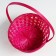 Wicker basket, d21 x 10/34 cm, pink, bamboo