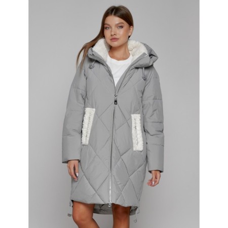 Coat insulated winter female, size 42, color gray-7