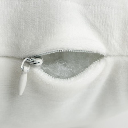 Decorative Ethel Pillow "Crown" White, 48x38cm, velor, 100% p/e-3