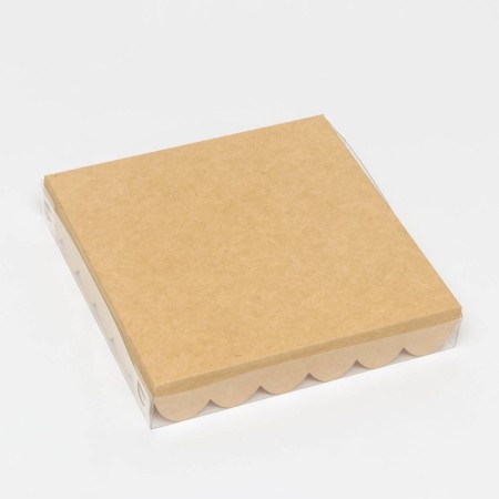 Box for cookies, craft, 18 x 18 x 3 cm-2