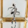 Brooch "Ballerina" in pointe, white color in silver
