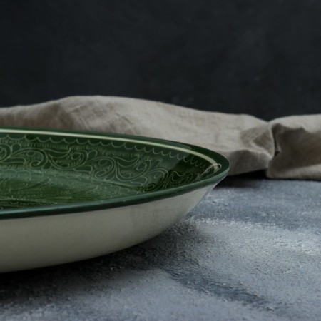 Round frog, 36 cm, Rishtan patterns, green-2
