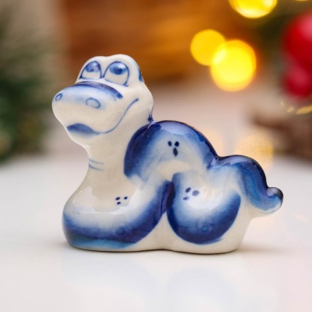 New Year. Souvenir "Snake Vanya" 5 × 6 cm, gzhel-2
