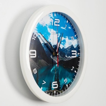 Wall watches, D-28 cm, interior, "mountain lake", silent-1