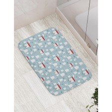 Bathroom mat “Snow settlement”, anti -slip, size 52x77 cm