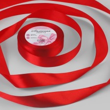 Satin tape, 25 mm × 23 ± 1 m, color red No. 26
