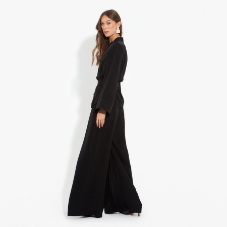 Women's costume (jacket, trousers) minku: Silk pleasure color black, size 46-4