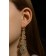 Hanging earrings with rhinestones "evening" tail, rainbow color in gold, 8 cm