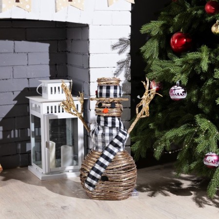 LED figure "Snowman" 24 × 50 × 15 cm, textiles, metal, batteries AAX2 (not in the kit), glow warm white-1