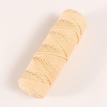 Knitting cord "Classic" without a core 100% polyester width 4mm 100m (cream)-1
