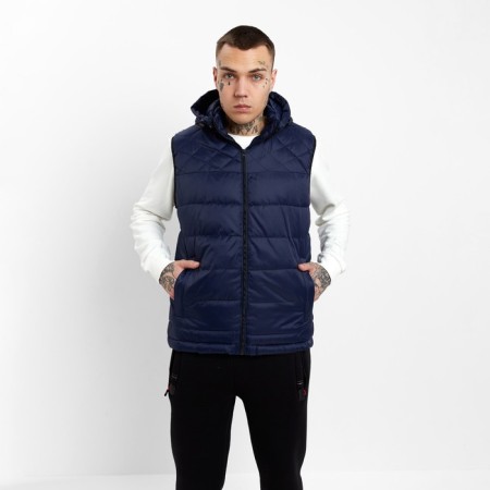 Warm vest of men's, the color is dark blue, size 50