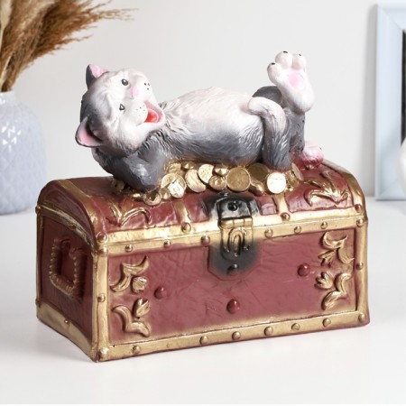 Копилка "Кот на сундуке" 23х13х22см, цветной-2