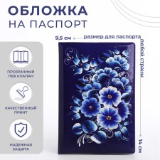 Cover for passport, blue color