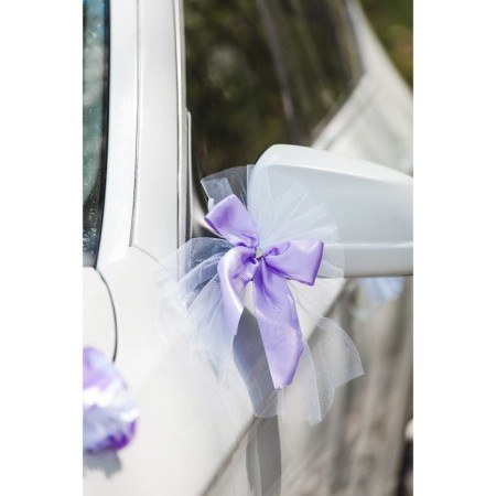 A set of bows for mirrors from tulle, 2 pcs, lilac-6