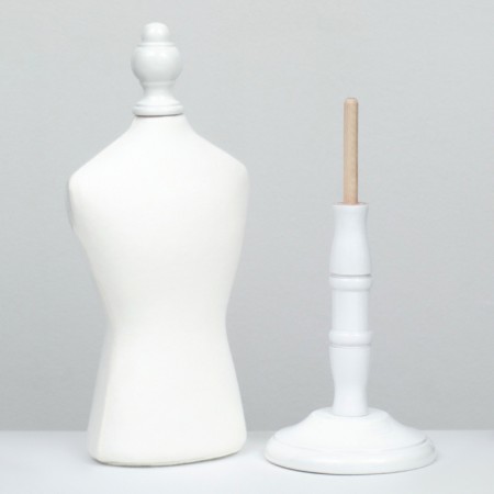 Animal clothing mannequin, textile, height 41 cm, OG 32 cm, from 25 cm, white-3