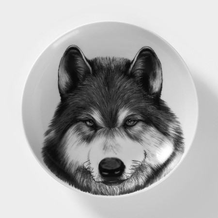 Porcelain Porcelain “Wolf”, 700 ml, D = 20.5 cm, white
