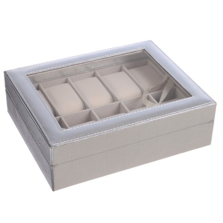 The casket to the leatherette to the clock 10 "Space. Silver" 8x25x20 cm-2
