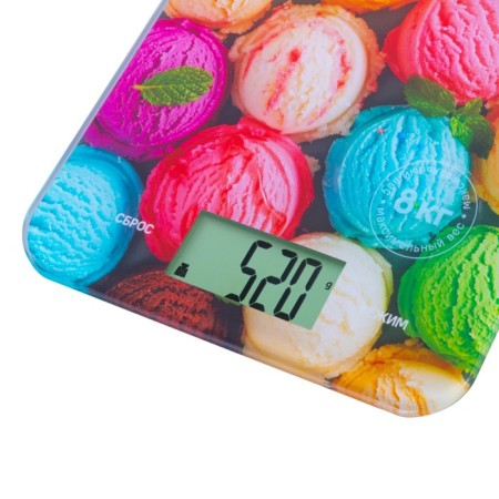 Kitchen Libra Maunfeld MKS-123G01, electronic, up to 8 kg, pattern "Ice cream"-2
