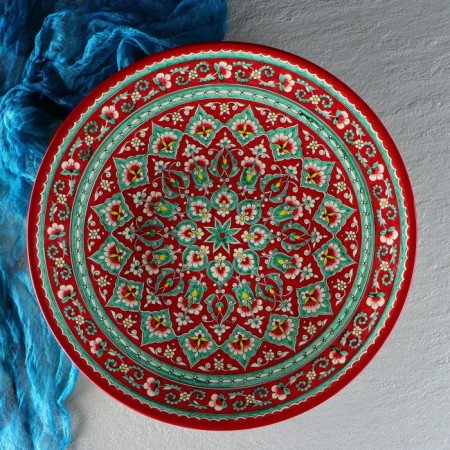 Largan Rishtan ceramics "Flowers", 41 cm, red-4