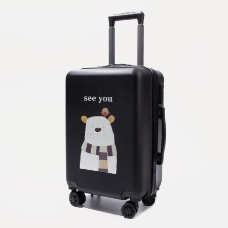Small suitcase 20 "on lightning, code castle, black color