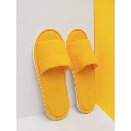 Women's slippers open nose, size 36-38, yellow color-1