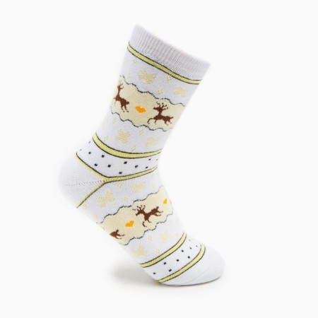 Women's terry socks "Norway", white color, size 23-25