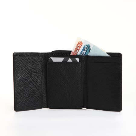 Women's wallet on a magnet, black color-5