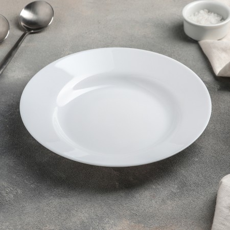 Deep plate luminarc eventay, d = 22 cm, glass ceramic, white color