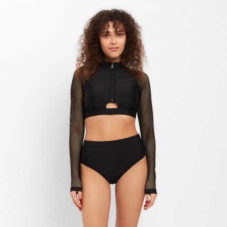 Women's swimsuit "Sport" Separate minku Black color, size 44