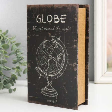 Safe Brush Tree leatherette "Globe. Journey around the world" 21x13x5 cm-1