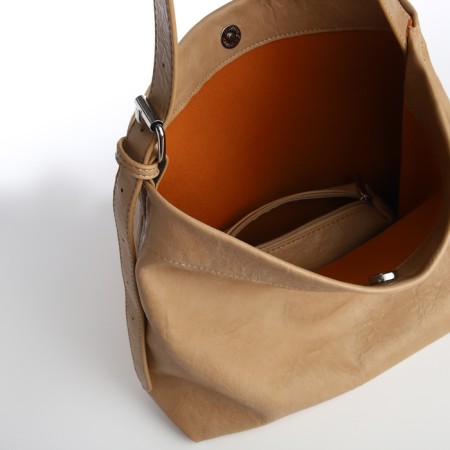 Women's bag-bag on a magnet, cosmetic bag, beige color-4