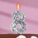 Candle in the cake "Squares", number "8", silver, 6.5x4