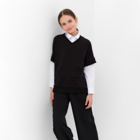 Minaku girl's vest: School Collection, Black Color, Height 152 cm-4