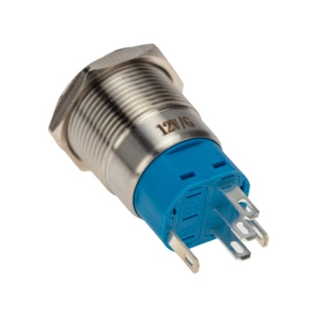 Anti-Vandal button Ø19 12V (LED) FEC (5C) Off-on/on -off subvar/green rexant-1