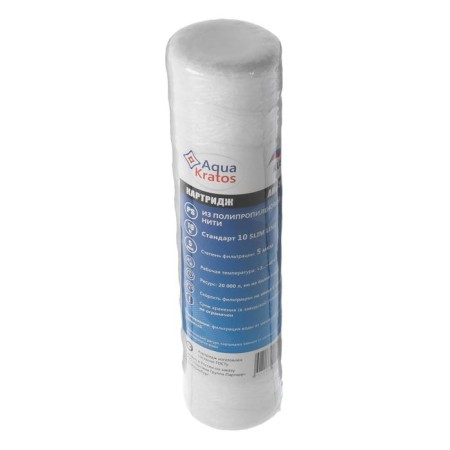 Replaced cartridge Aquakratos AKV-112, PS-10, thread, for cold water, 5 μm