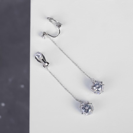 Clips "Feeling" on the chain, ball 10, white color in silver-1