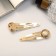 Invisible hair "Amanda" (set 2 pcs) circle, 6.5 cm, gold